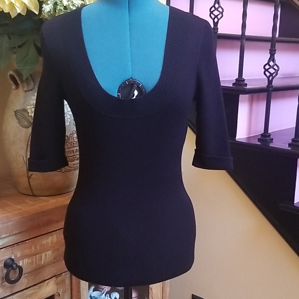 INC Ribbed Knit Stretchy Top - SZ M